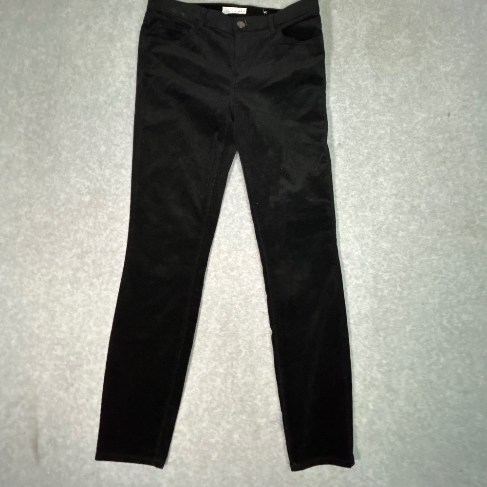 LOFT Modern Skinny Corduroy Pants Black Women's Size 4 / 27‎ Stretch